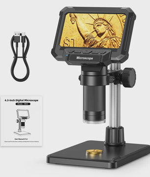 Digitale Microscoop met 4.3" IPS Scherm, 1600x Vergroting, HD Video & Foto