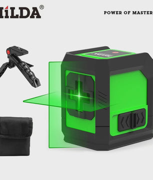 HILDA Groene Laserwaterpas met 2 Lijnen, Magnetische Bevestiging en Kruislaser