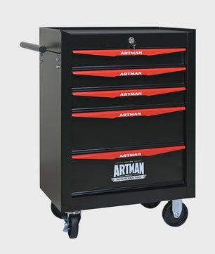 Mobiele Gereedschapswagen met 5 Lades - Zwart/Rood