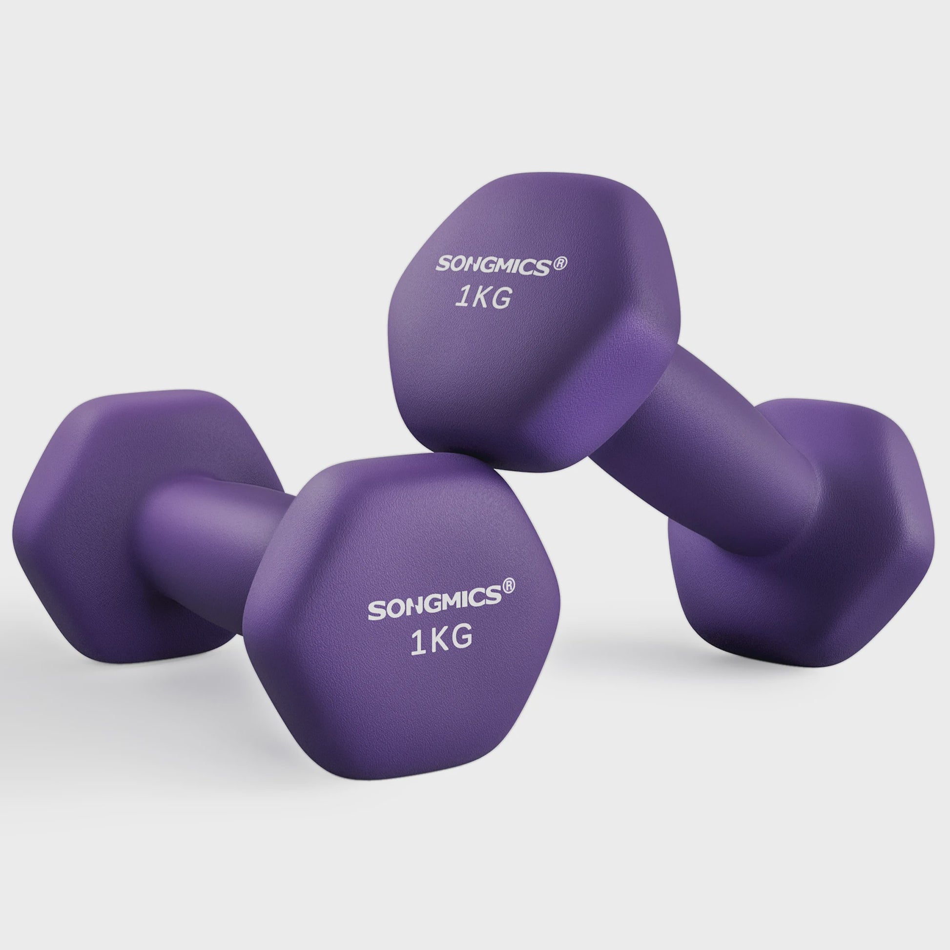 SONGMICS Halters Set (2 stuks) - Neopreen Coating, Zeskant Design - Verkrijgbaar in 1KG t/m 5KG