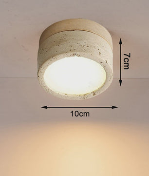 Wabi Sabi Plafondlamp Cream Stone - Sfeervolle Verlichting voor Woonkamer, Hal & Slaapkamer