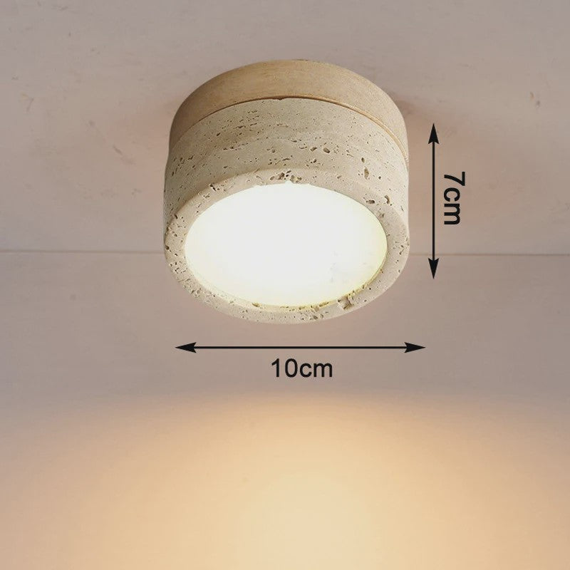Wabi Sabi Plafondlamp Cream Stone - Sfeervolle Verlichting voor Woonkamer, Hal & Slaapkamer