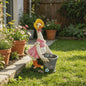 Vrolijke Cartoon Eend Tuinbeeld met Planter - 36.5 cm Hars Ornament