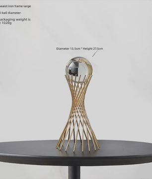 Luxe Gouden Herten & Kristallen Bol Decoratie Set voor Woonkamer Tafelblad