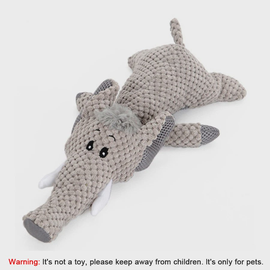 Duurzaam Piepend Pluche Hondenspeelgoed - Leeuw, Wolf & Olifant - Voor Kleine & Middelgrote Honden