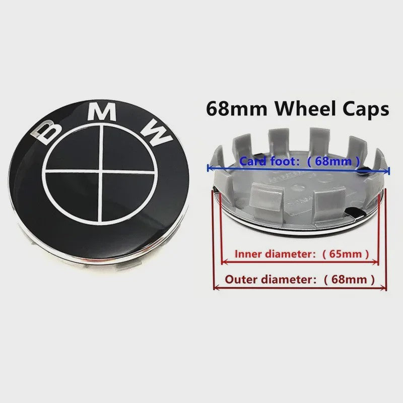 7-delige BMW Embleem & Sticker Set: Kap, Stuur, Velgen & Meer