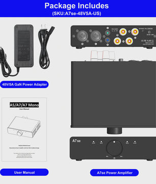 ALSOZONE A5se Desktop HiFi Versterker - 140W x 2 Krachtige Class D Audio Versterker met XLR/TRS & RCA Ingangen