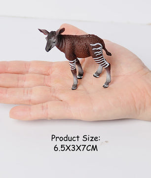 Realistische Wilde Dieren Figuren Set: Okapi, Giraf, Gnu & Zebra - Educatief Speelgoed voor Kinderen