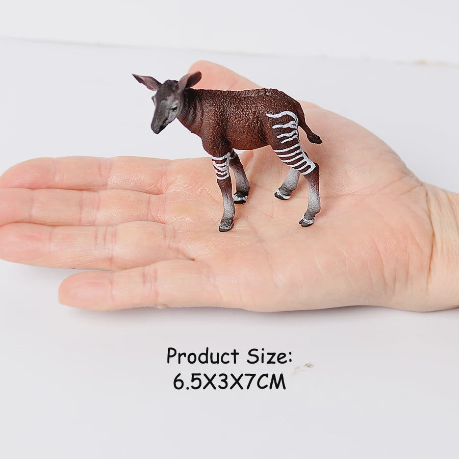 Realistische Wilde Dieren Figuren Set: Okapi, Giraf, Gnu & Zebra - Educatief Speelgoed voor Kinderen