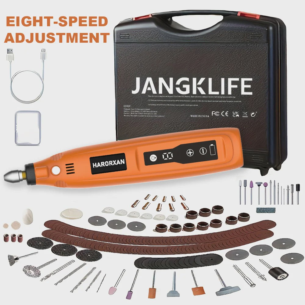 Draadloze Roterende Tool Kit: Graveerpen voor Hout, Metaal, Glas & Sieraden - DIY Mini Boormachine met USB