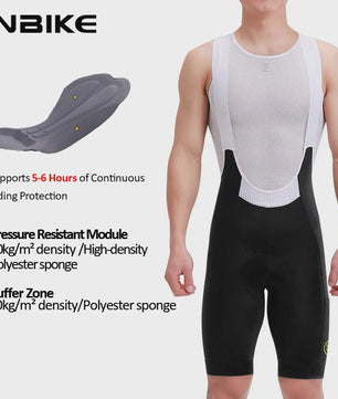 INBIKE Heren Fietsbroek met Bretels - Hoge Taille, Ademend & Met Zakken