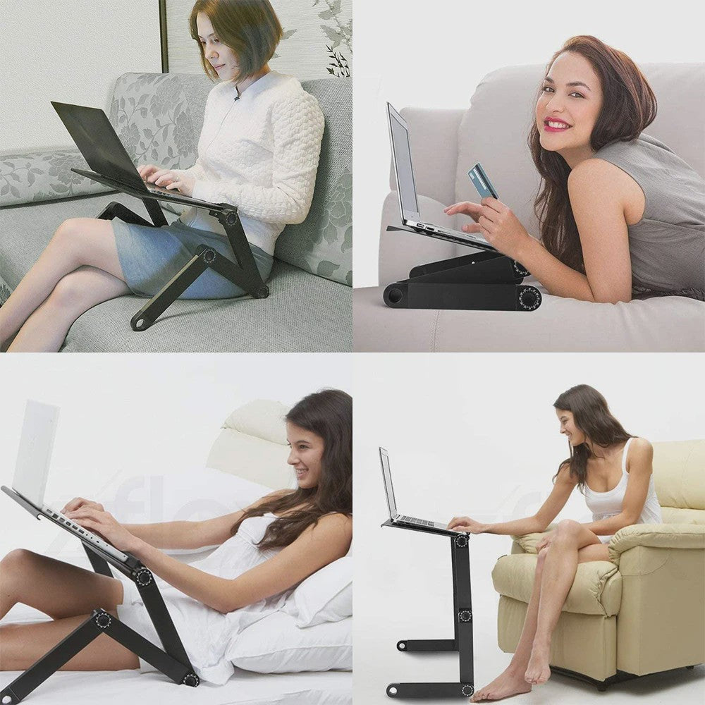 Verstelbare Laptoptafel 360° Draaibaar - Ideaal voor Bed, Bank & Bureau