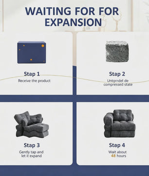 Multifunctionele Opvouwbare Sofa Bed Stoel - Comfortabel Lounge Bed voor Woonkamer & Slaapkamer