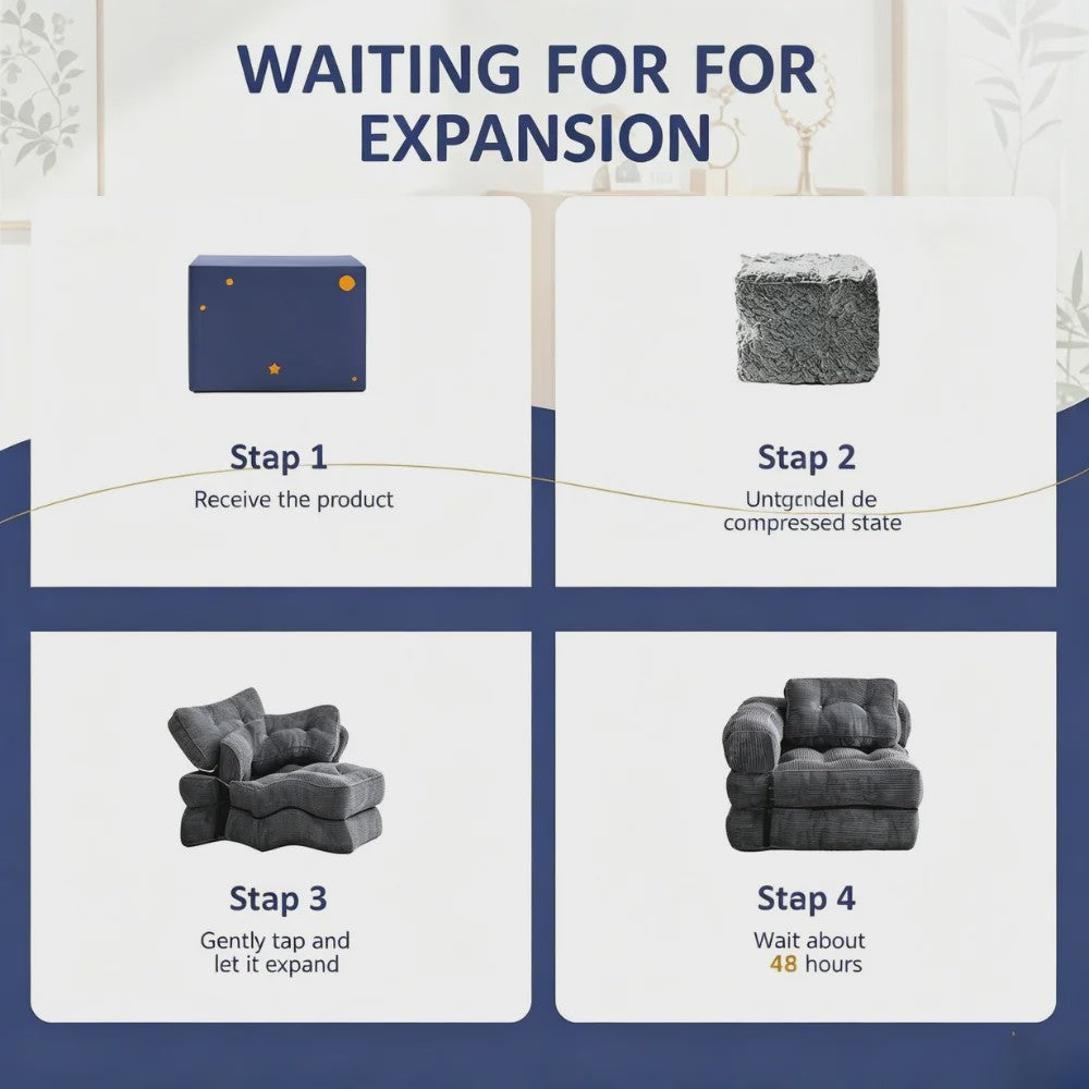 Multifunctionele Opvouwbare Sofa Bed Stoel - Comfortabel Lounge Bed voor Woonkamer & Slaapkamer