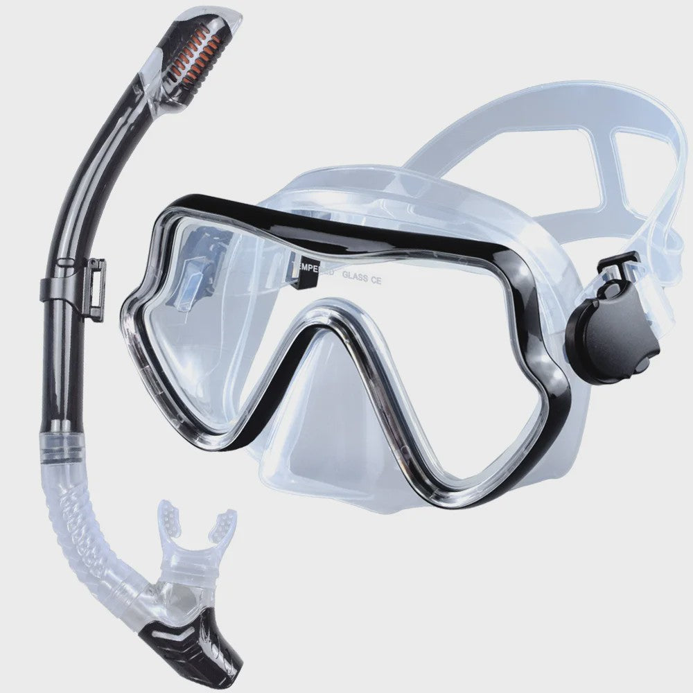 Professionele Duikbril en Snorkel Set voor Volwassenen - Panoramisch Zicht & Duurzaam Gehard Glas