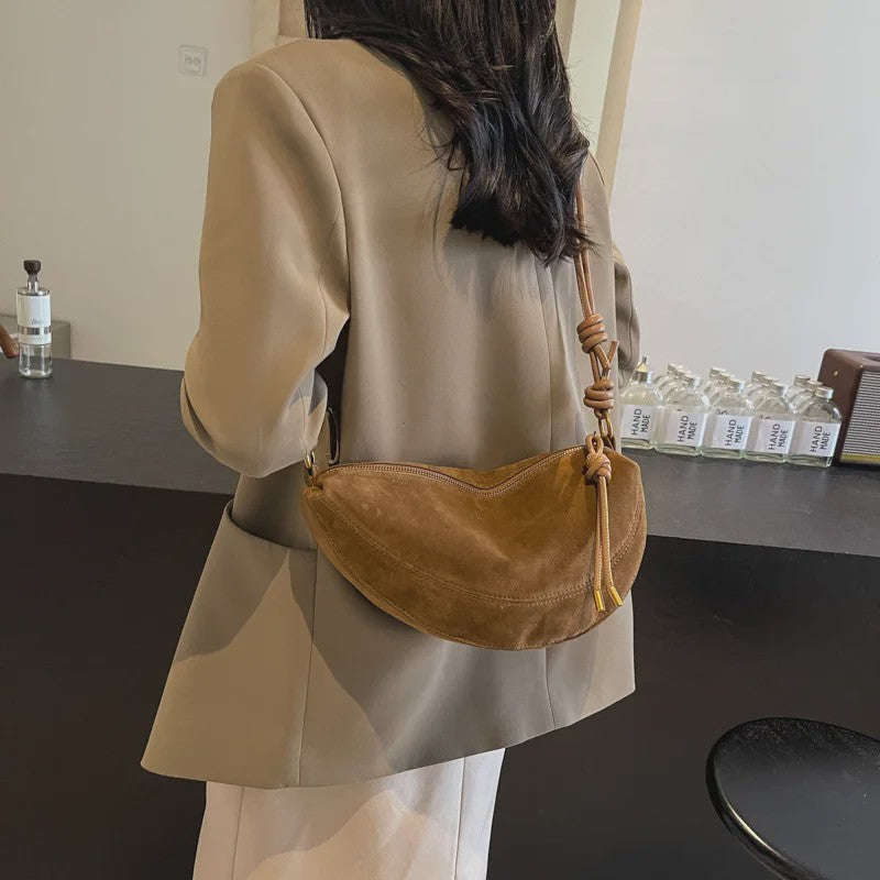 Trendy Kunstsuède Schoudertas Dames - Onderarm & Crossbody Tas