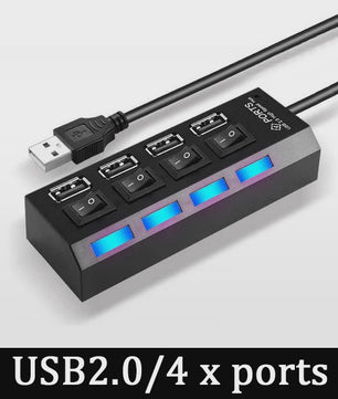 USB 3.0 Hub met 7 Poorten en Individuele Schakelaars - Uitbreidingsstation voor PC en Laptop