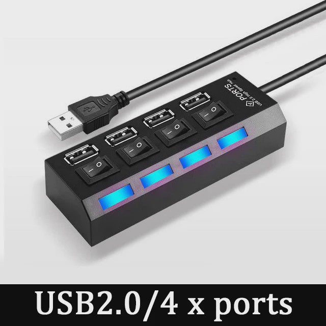 USB 3.0 Hub met 7 Poorten en Individuele Schakelaars - Uitbreidingsstation voor PC en Laptop