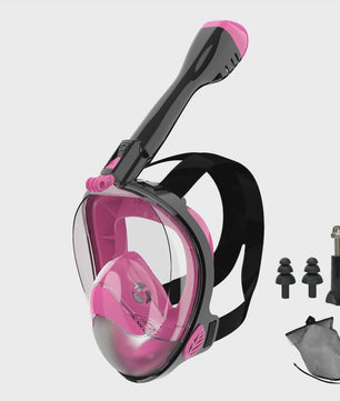 Full Face Snorkel Masker met 180° Panoramisch Zicht, Anti-lek & Anti-condens - Veilig Ademhalen & Camera Mount