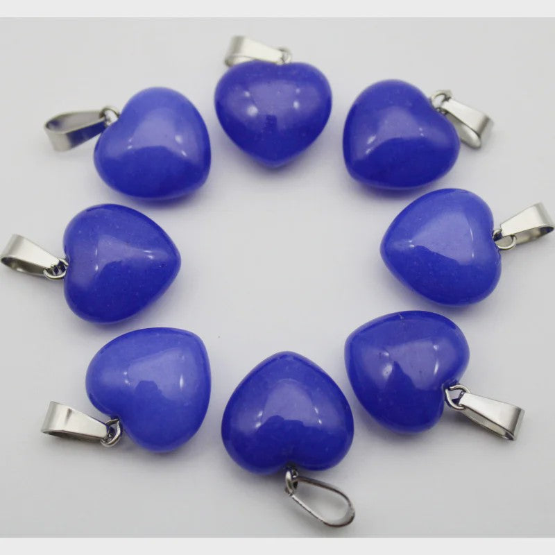 30x Natuursteen Hart Hangers (Amethist/Kwarts/Agaat) - DIY Sieraden Maken