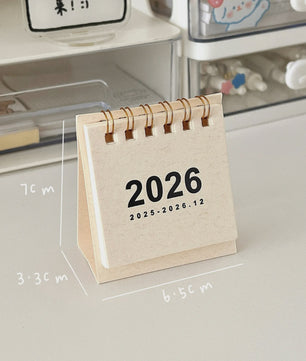 Mini Bureaukalender 2026 - Creatieve Spiraalgebonden Kalender voor Bureau Decoratie & Kantoor