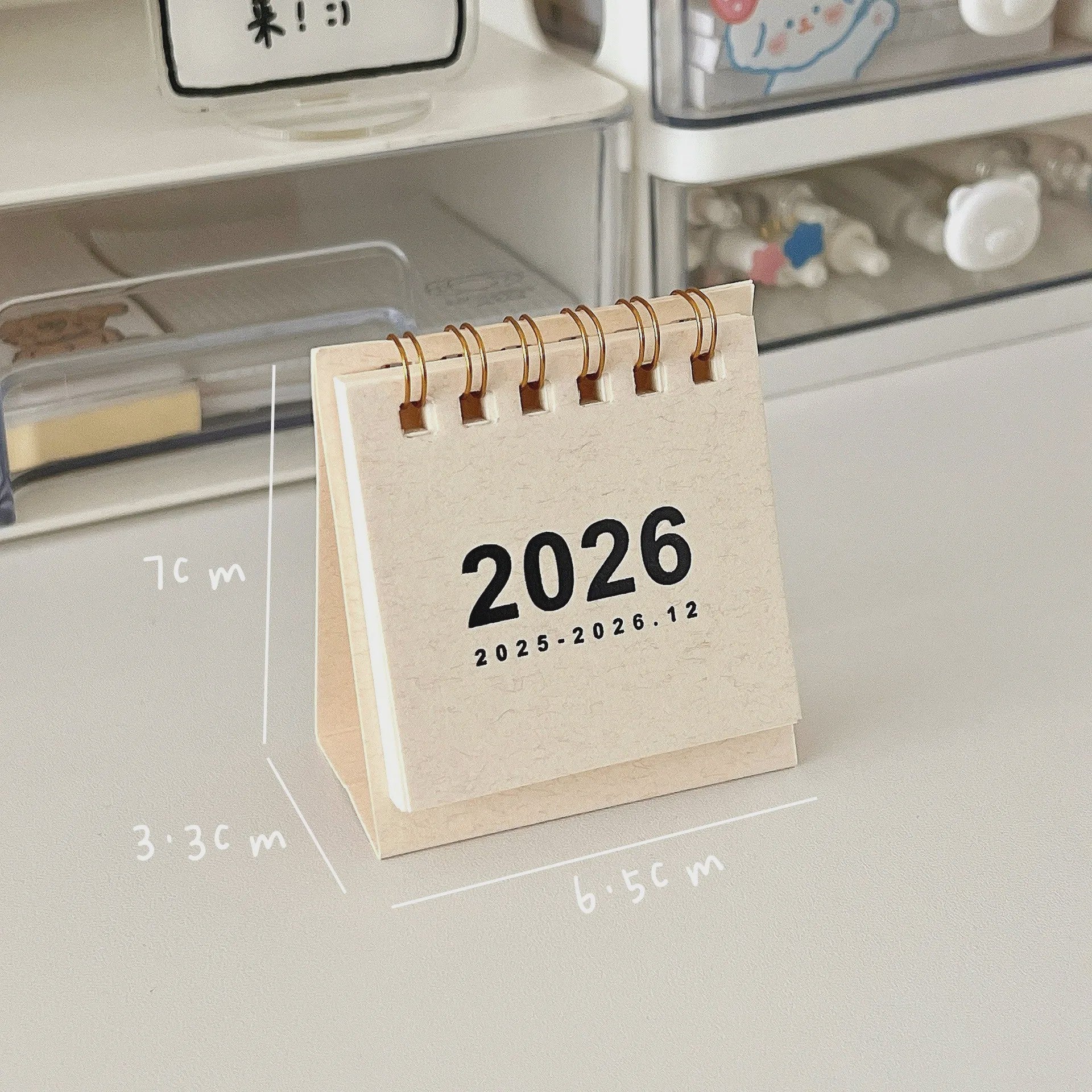Mini Bureaukalender 2026 - Creatieve Spiraalgebonden Kalender voor Bureau Decoratie & Kantoor