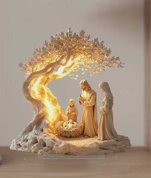 Kerststal Decoratie Beeld - Sfeervolle Jezus Scène voor Huis en Bureau