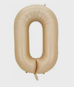 Grote Folie Ballonnen Cijfers 0-9 Cream Caramel & Wit (32/40 inch) - Feestdecoratie
