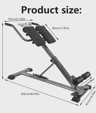 Verstelbare Roman Chair & Back Extension Bank - Opvouwbaar Fitnessapparaat