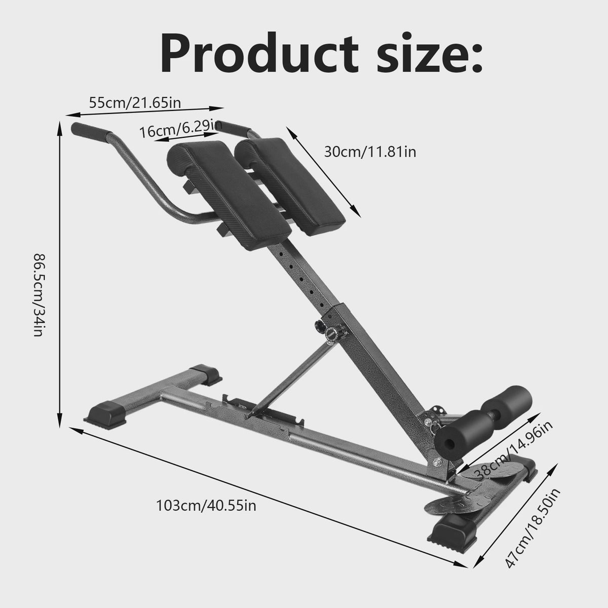 Verstelbare Roman Chair & Back Extension Bank - Opvouwbaar Fitnessapparaat