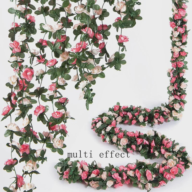 250cm Kunst Rozen Slir met Bladeren - Decoratieve Slir voor Bruiloft, Huis & Tuin