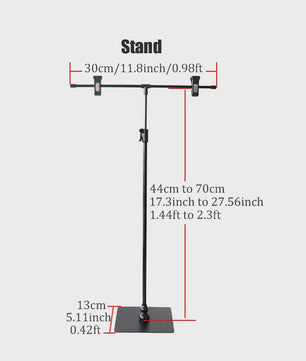 T-vormige Achtergrondstandaard (30cm) met PVC Backdrop voor Productfotografie