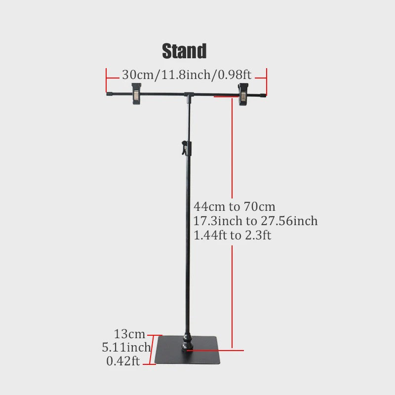 T-vormige Achtergrondstandaard (30cm) met PVC Backdrop voor Productfotografie
