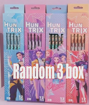 Set van 12 K-Pop Hantrix Tekenpotloden - Schattig Cartoon Design voor Kinderen