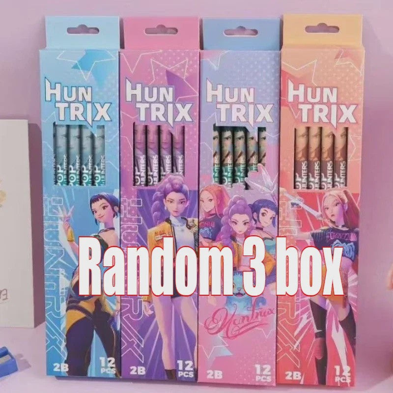 Set van 12 K-Pop Hantrix Tekenpotloden - Schattig Cartoon Design voor Kinderen