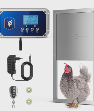 Automatische Kippenhok Deur Oplegger met Afstandsbediening, Sensor & Timer - 3 Voedingsopties