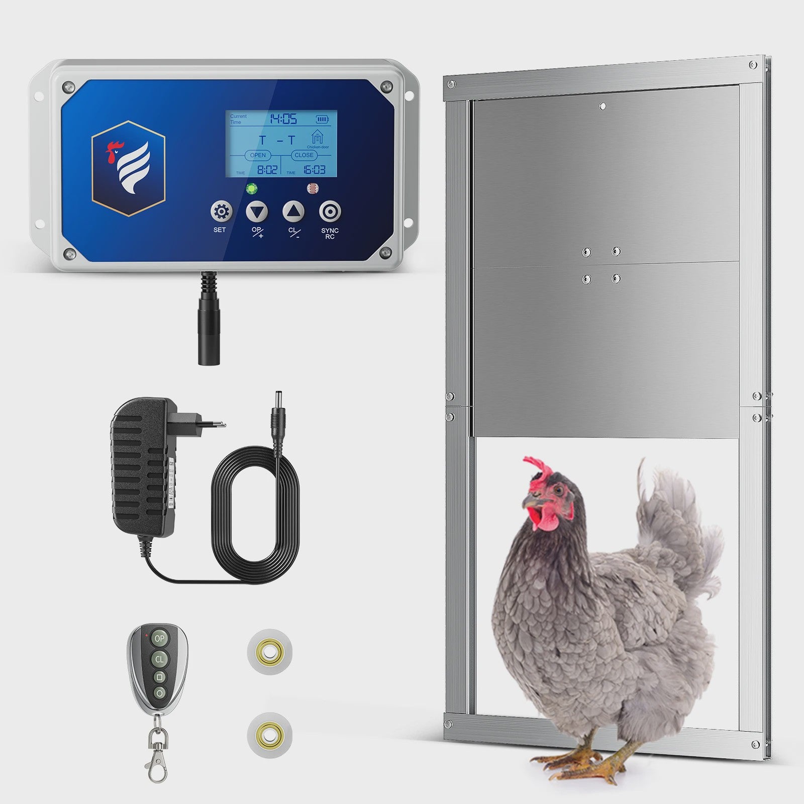 Automatische Kippenhok Deur Oplegger met Afstandsbediening, Sensor & Timer - 3 Voedingsopties