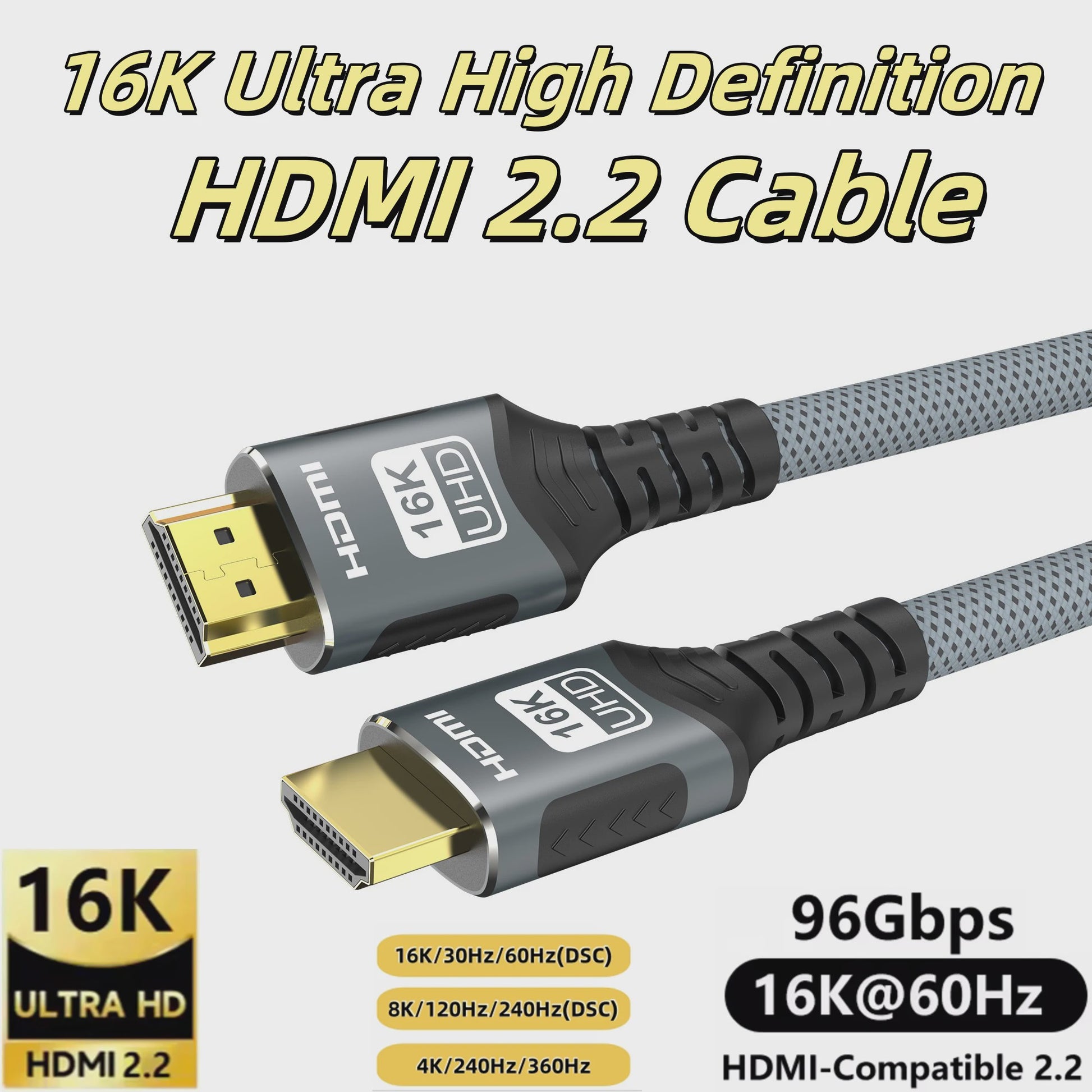 HDMI 2.1 Kabel 8K@60Hz & 4K@120Hz - 48Gbps, eARC, HDR voor PS5, PC, Laptop