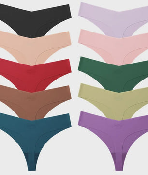 Set van 10 Naadloze Dames Strings - Comfortabele en Ademende Lingerie