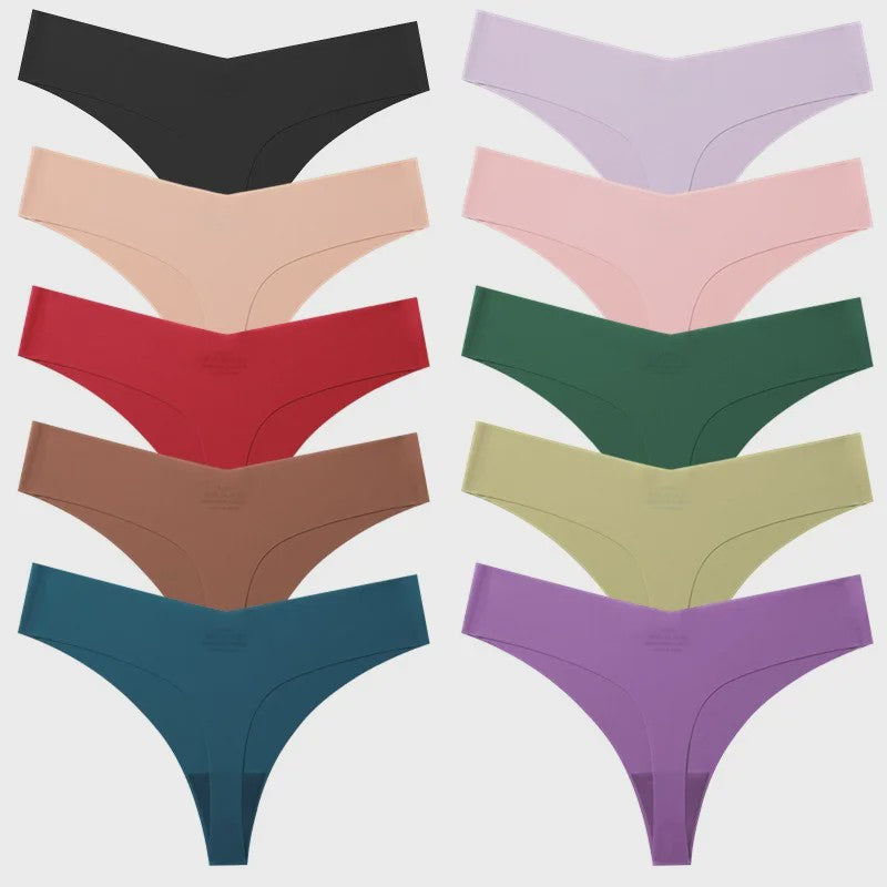 Set van 10 Naadloze Dames Strings - Comfortabele en Ademende Lingerie