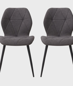 Set van 2, 4 of 6 Moderne Eetkamerstoelen - Comfortabel Gestoffeerd met Stalen Poten