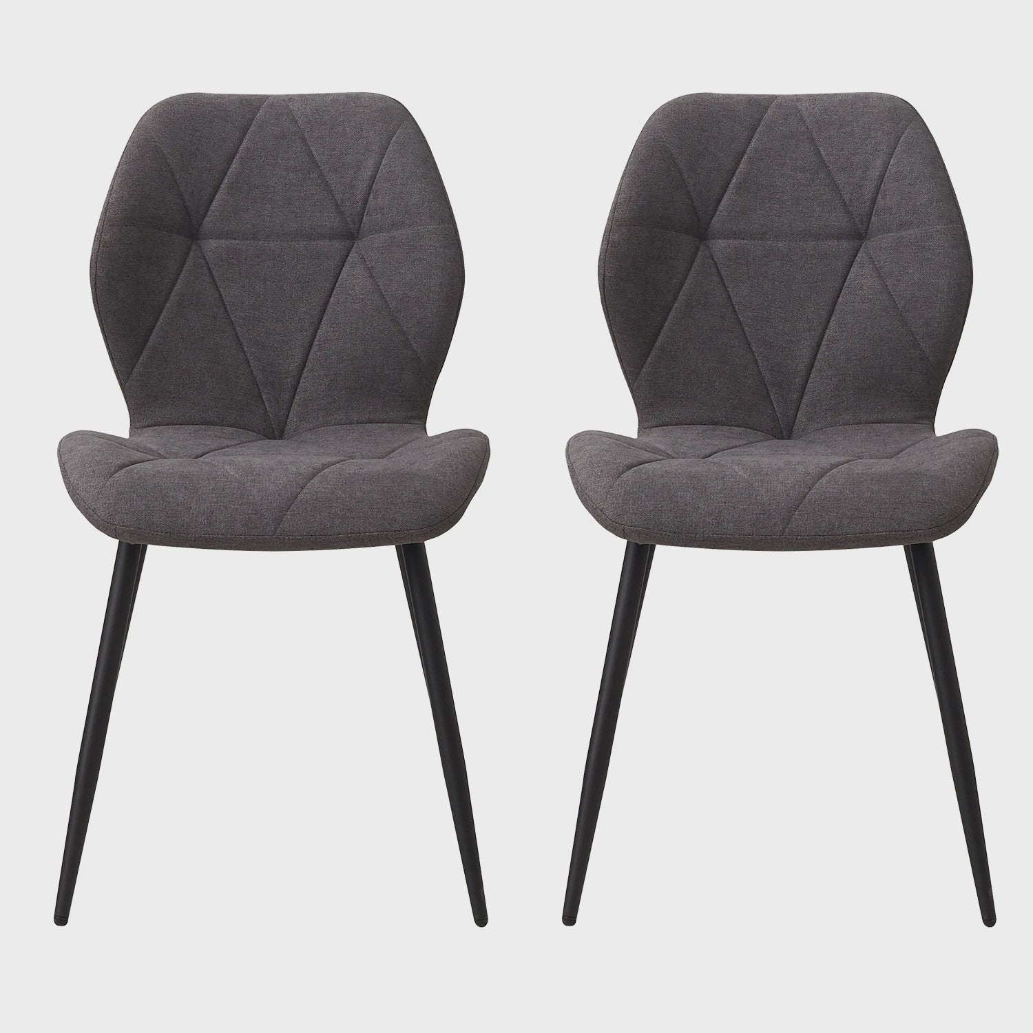 Set van 2, 4 of 6 Moderne Eetkamerstoelen - Comfortabel Gestoffeerd met Stalen Poten