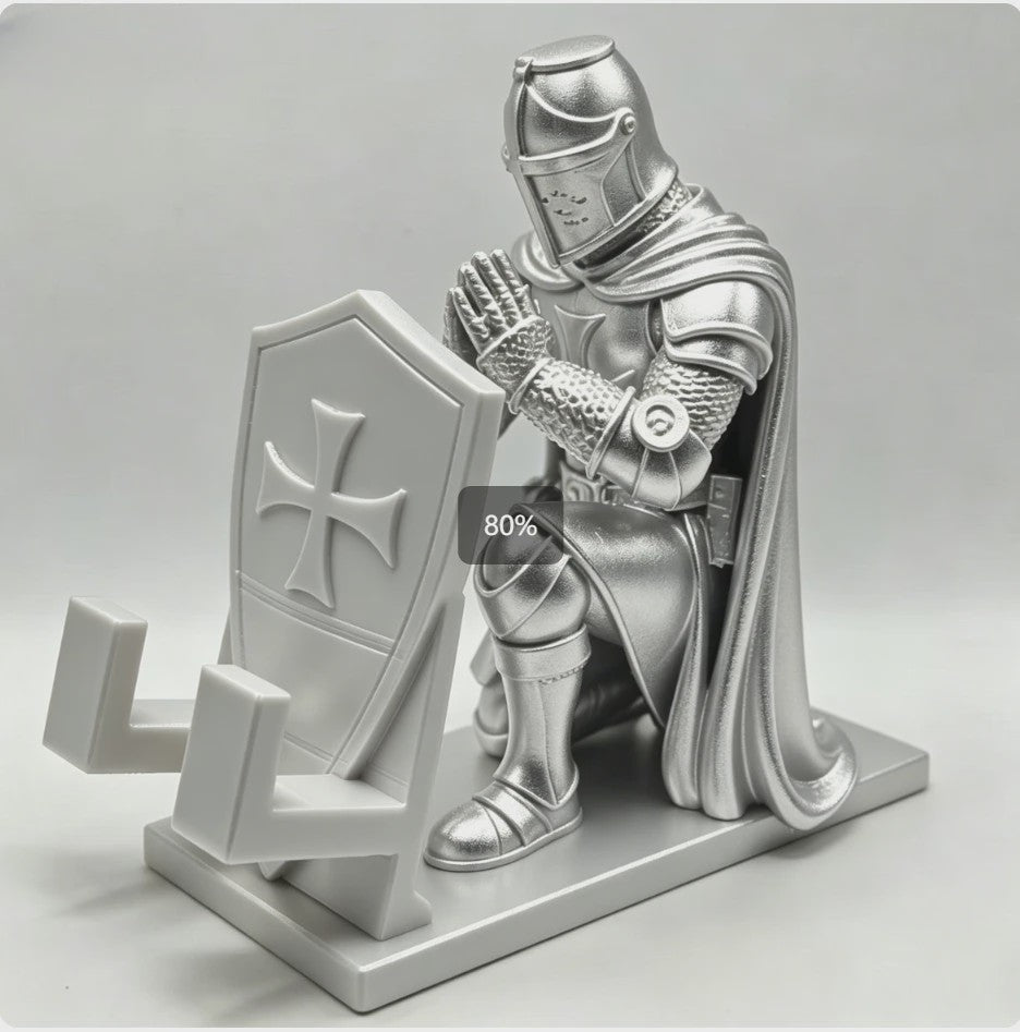 Middeleeuwse Templar Ridder Telefoonhouder - Uniek Bureau Decor & Cadeau