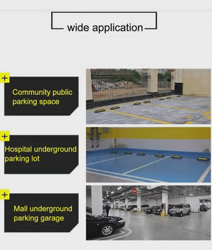 2x Heavy-Duty Wielstop Parkeerstopper met Reflecterende Strips - Veilige Parkeerhulp voor Garage & Oprit
