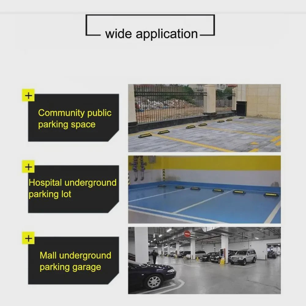 2x Heavy-Duty Wielstop Parkeerstopper met Reflecterende Strips - Veilige Parkeerhulp voor Garage & Oprit