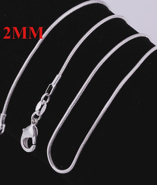 Zilveren Slangenhalsketting 925 Sterling Zilver - 45-60cm, 1-3mm Dik - Voor Heren & Dames - Perfect voor Hangers