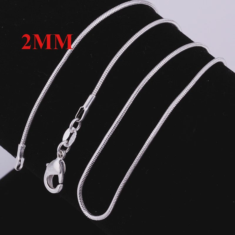 Zilveren Slangenhalsketting 925 Sterling Zilver - 45-60cm, 1-3mm Dik - Voor Heren & Dames - Perfect voor Hangers