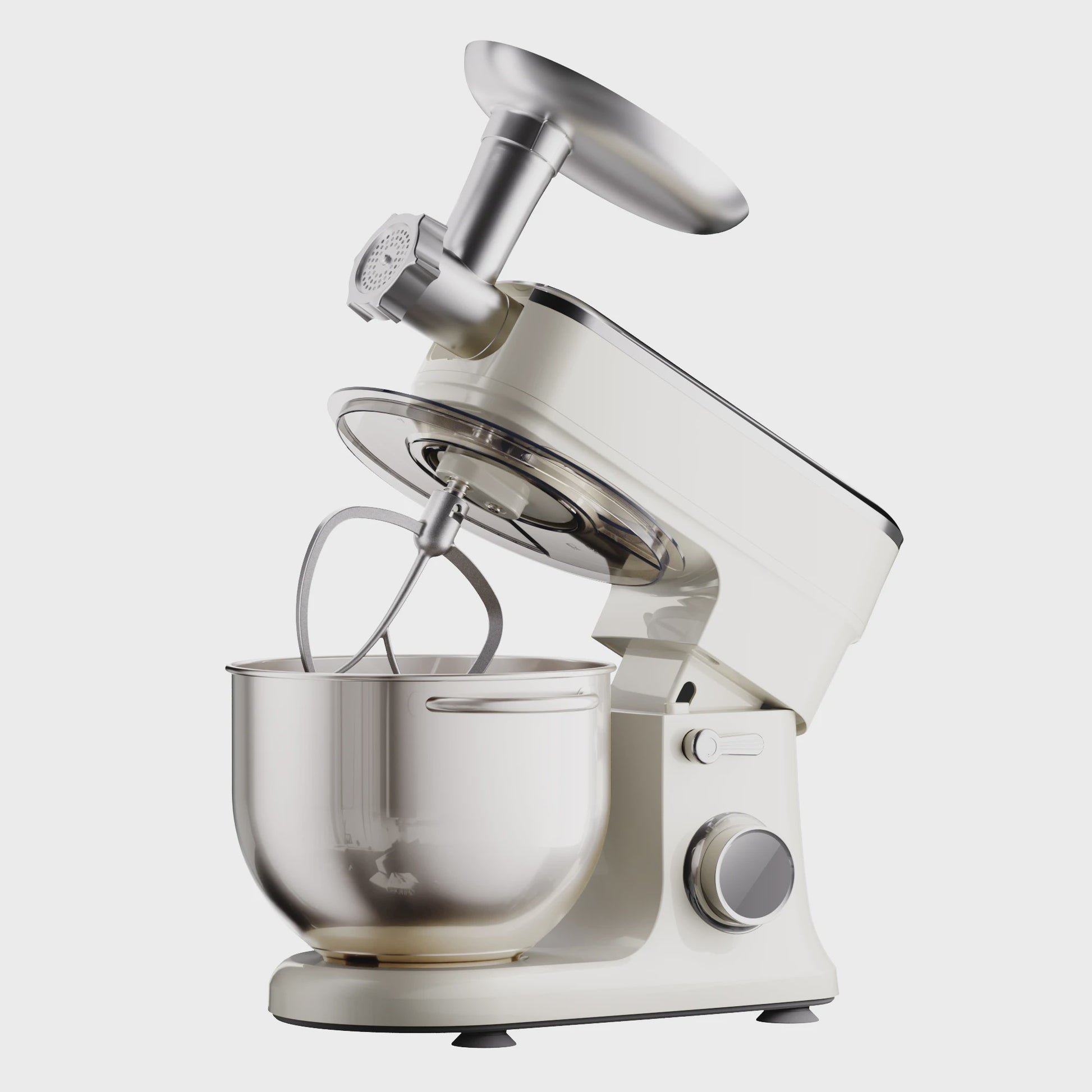 BioloMix Keukenmachine 7L - 1200W Krachtig, Met Deegmixer, Garde, Klopper & Gehaktmolen