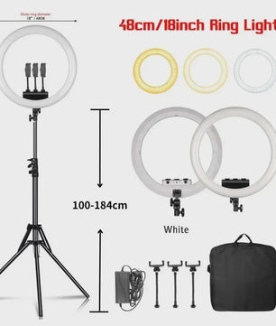 18 Inch Ring Light LED Lamp met Verstelbaar Statief & Telefoonhouder voor YouTube, Foto & Studio