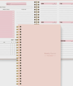 A5 Weekplanner Agenda - Ongeprikte Spiral Notebook voor Dagelijkse Planning & Doelen